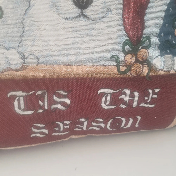 Tis the Season Christmas Holiday Tapestry Polar Bear  Pillow by New Port. - Picture 4 of 7